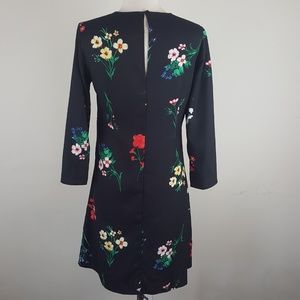 Vince Camuto Black Floral Print Dress sz 4